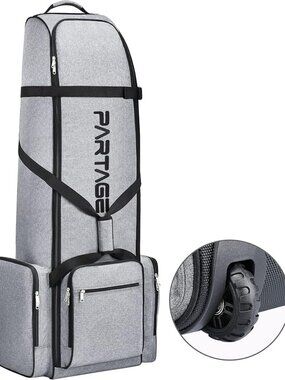Partage Golf Travel Bag with Wheels,Golf Travel Case for Airlines -Black
